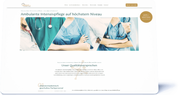 Qualitaetsversprechen 1 Website der Intensivpflege Unique - hier die Unterseite