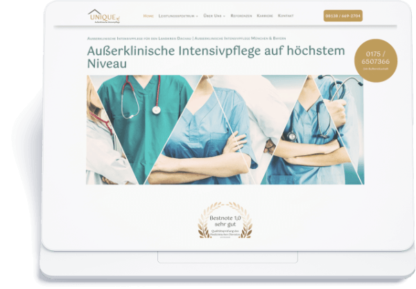 Referenzen Website erstellen lassen 2 Website der Intensivpflege Unique